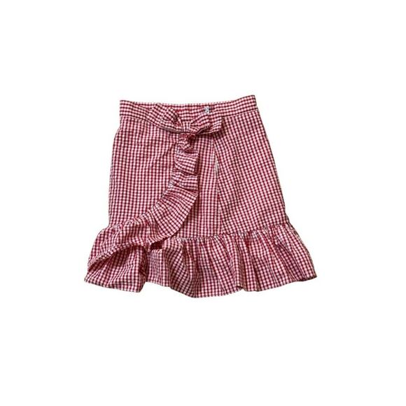 Rare Edition Skirt Size 6 Red And White flare Plaid Mini Skirt - Picture 4 of 11